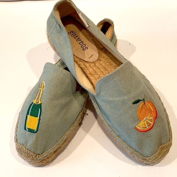 Soludos Blue Wine Orange Embroidered Espadrilles 6.5 - Picture 8 of 10